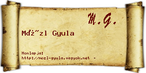 Mözl Gyula névjegykártya